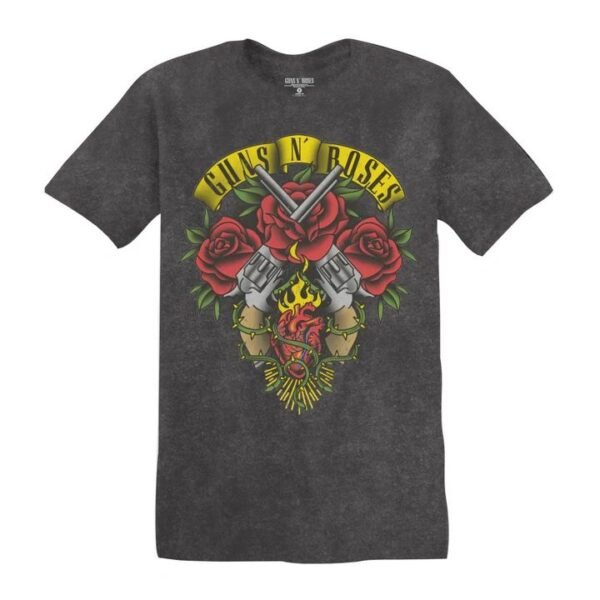 Guns n' Roses T-Shirt Black Pigment Dye Rock Tee