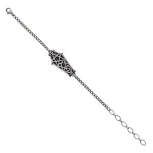 Romance Gothic Bracelet ivy Green Drop Crystal Unique Ornate Pewter Jewelry