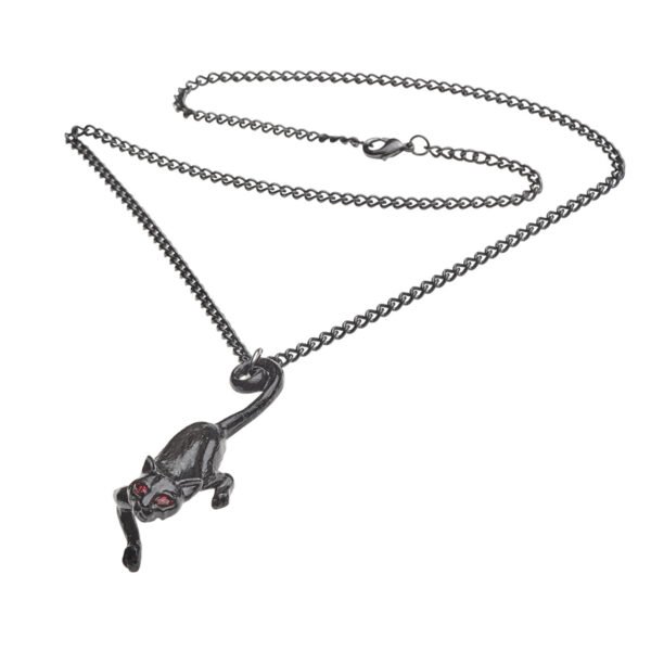 Pewter Black Cat Goddess Necklace by Alchemy Gothic 1977