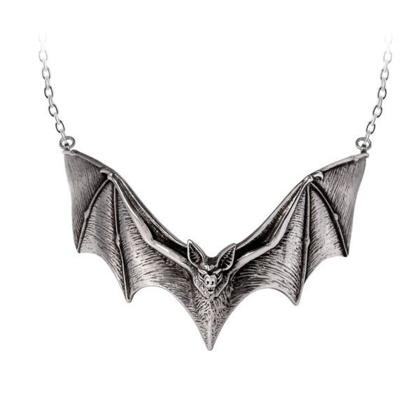 Vampire Romance Gothic Bat Pewter Necklace