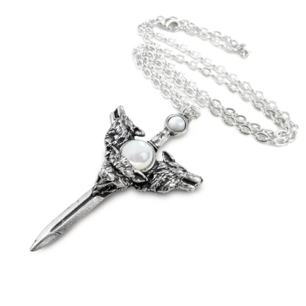Pewter Wolf Charm Pendant Necklace by Alchemy Gothic 1977 Wolverine Moon