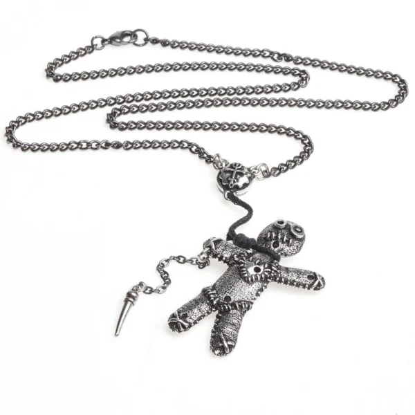 Pewter Voodoo Doll Charm Necklace by Alchemy Gothic 1977