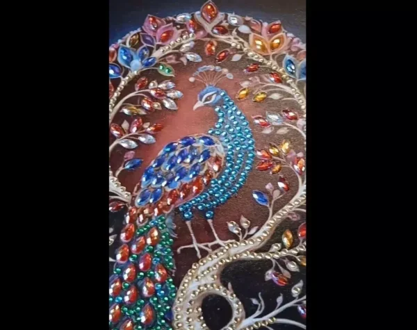 Unique Peacock Journal Diary Sketch Notebook Handcrafted Rhinestones