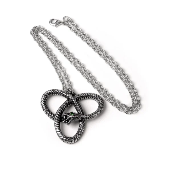 Eve's Triquetra Serpent Celtic Knot Necklace Crystal Pewter & Pendant