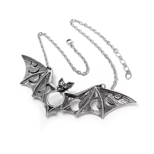 Pewter Vampire Batt Necklace / Temple of Isis Lunaeca Necklace by Alchemy Gothic