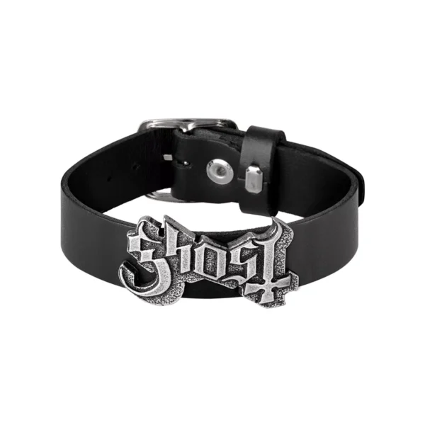 Ghost Pewter Rock Bracelet 1977 Leather Bracelet