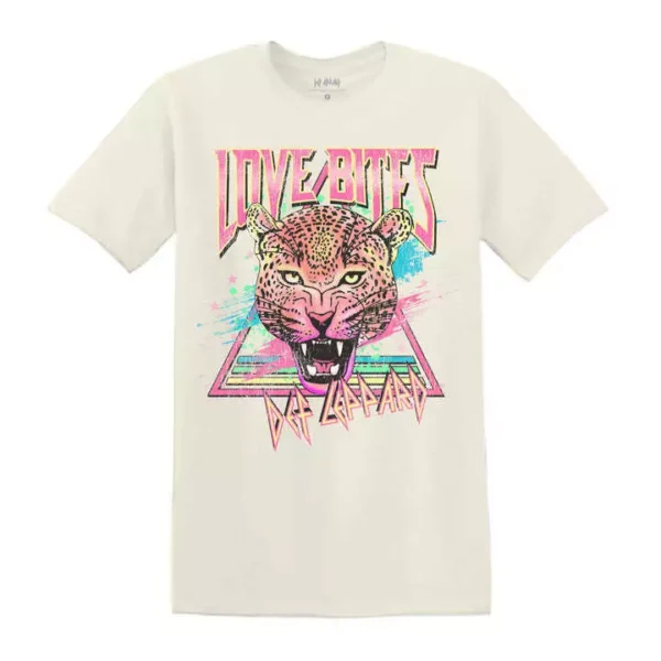 Love Bites T-Shirt 80's Rock Metal Tee Neon Def Leppard Rock Tee