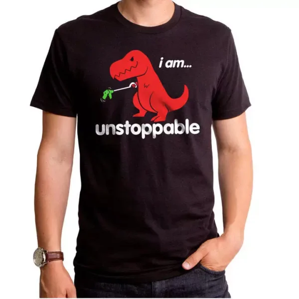 Unstoppable T-Rex Dinosaur T-Shirt / INVINCIBLE Funny T-REX Mens Last chance