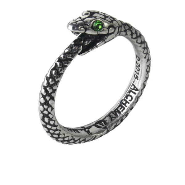 Unique Ouroboros Snake Serpent Crystal Ring Size 9.5 Alchemy Gothic Artisan