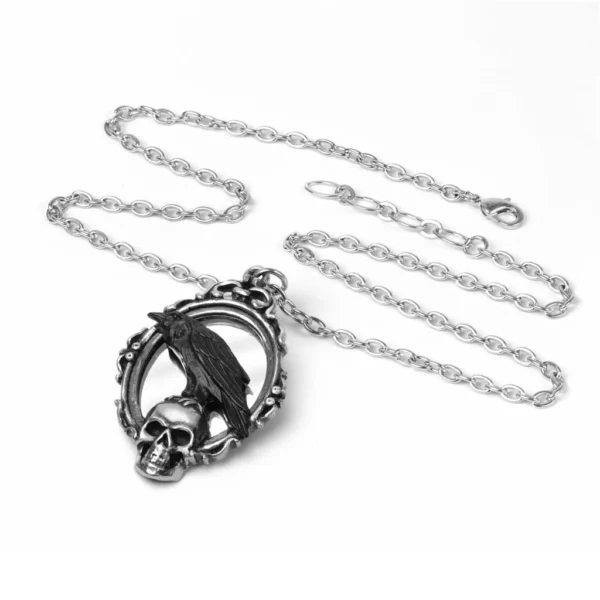 Pewter The Raven Mirror Pendant from Alchemy Gothic 1977 Poe Pewter Necklace