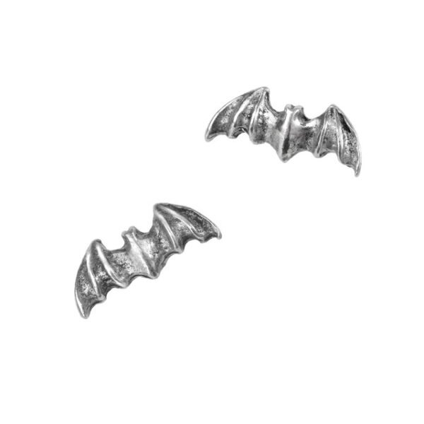 Pewter Bat Stud Earrings