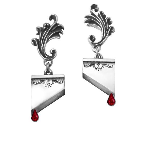 Pewter Marie Antoinette Crystal Drop Earrings
