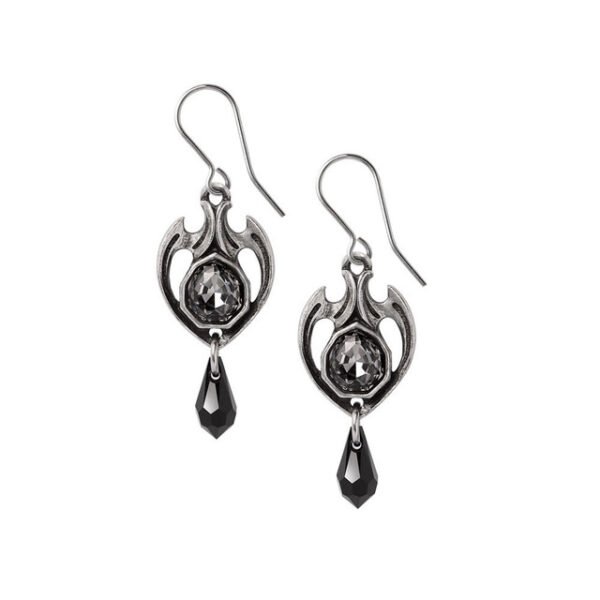 Black Vampire Bat Wings of Midnight Drop Earrings