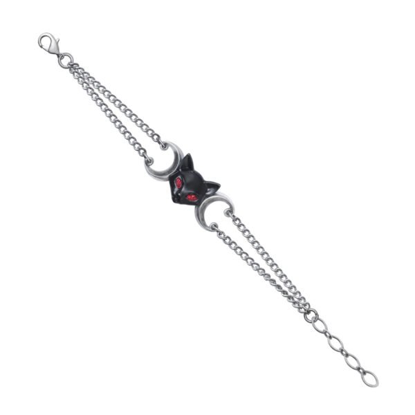 Artisan Crafted Pewter Black Cat Bracelet by Alchemy Gothic 1977