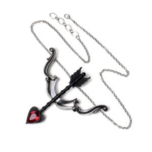 Desire Me Cupid's Arrow Red Crystal Heart Necklace