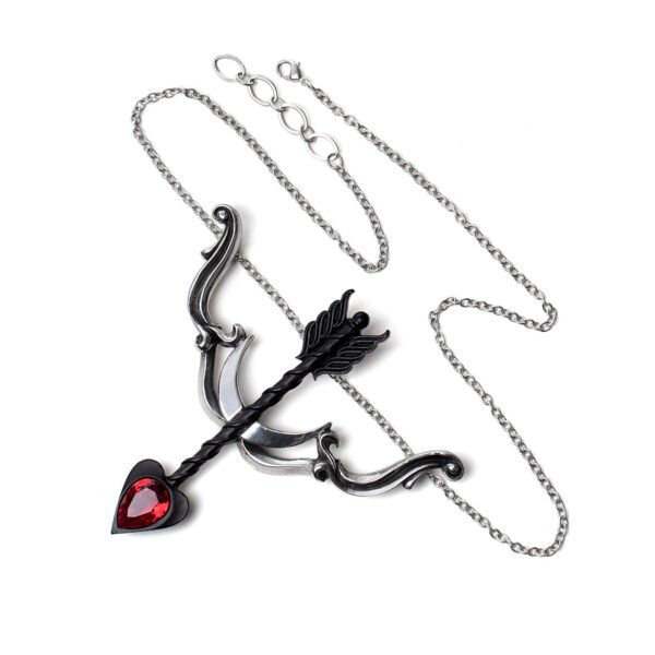 Desire Me Cupid's Arrow Red Crystal Heart Necklace