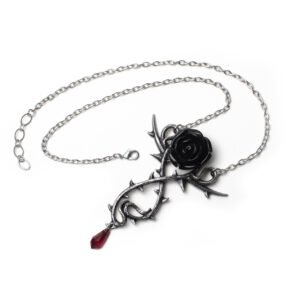 Carpathian Black Rose Pewter Enternity Necklace
