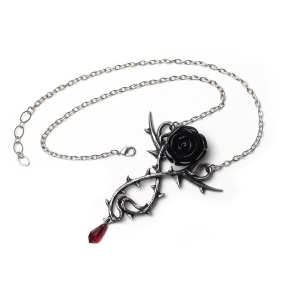 Carpathian Black Rose Pewter Enternity Necklace