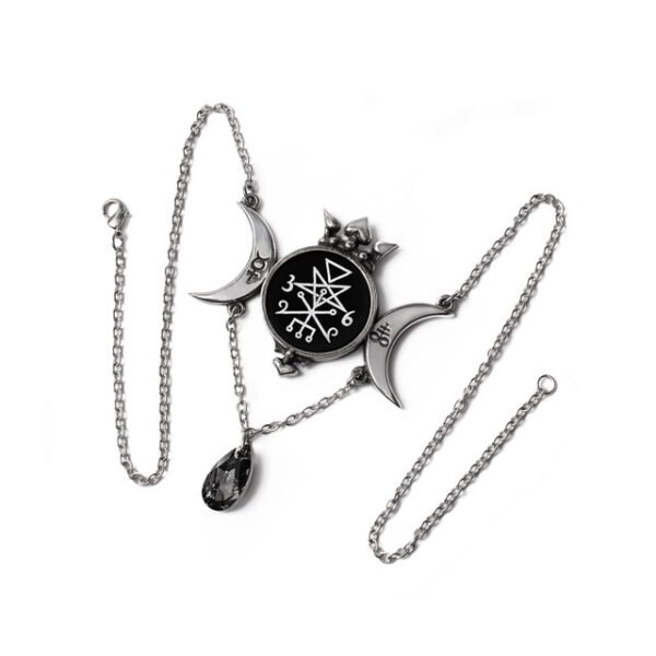 Wicca Witch Moon Queen Pewter Goddess Necklace