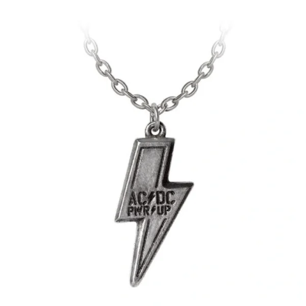 Pewter Pwr/up AC/DC Necklace