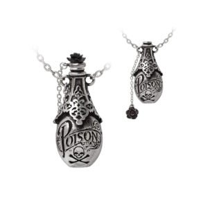 Pewter Poison Bottle Gothic Necklace