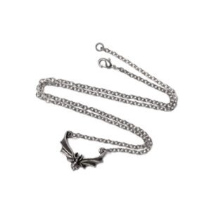 Pewter Art Deco Vampire Bat Necklace
