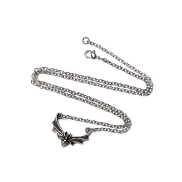Pewter Art Deco Vampire Bat Necklace